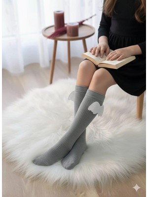 Bigümex Kız Çocuk Melek Kanatlı Dizaltı Çorap 3'lü 1/5 Yaş