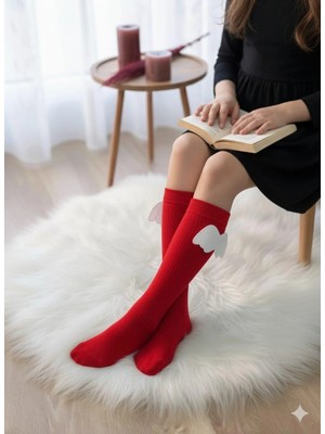 Bigümex Kız Çocuk Melek Kanatlı Dizaltı Çorap 3'lü 1/5 Yaş