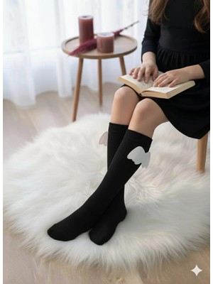 Bigümex Kız Çocuk Melek Kanatlı Dizaltı Çorap 3'lü 1/5 Yaş