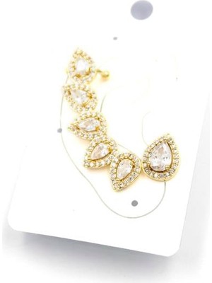 Beta Moda Hub Taşlı Kıkırdak Küpe - Altın