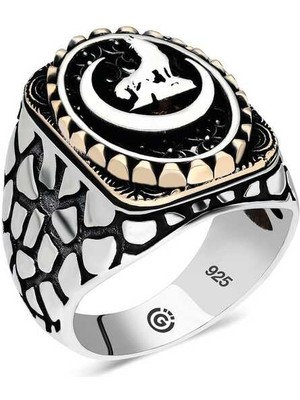 Gumush Gümüş Hilal Bozkurt Oval Erkek Yüzük