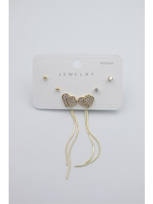 Beta Moda Hub Çoklu Set Küpe - Altın