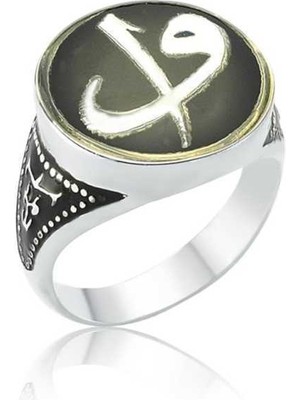 Gumush Gümüş Elif Vav Erkek Yüzük