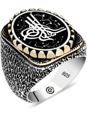 Gumush Gümüş Tuğra Oval Erkek Yüzük