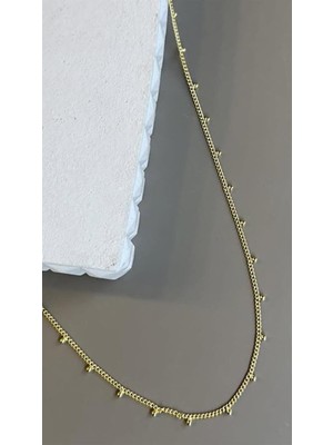 Beta Moda Hub Boncuklu Zincir Kolye - Altın