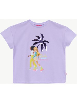 Barbie Baskılı Lila Kız Çocuk T-Shirt BRB6SG-TST6411