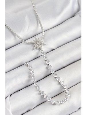 Clariss Üreticiniz Pirinç Zirkon Taşlı Kutup Yıldızı Model Gold Renk Y Kolye 481348