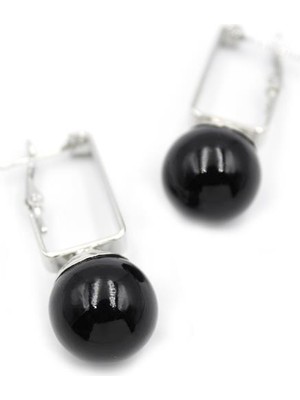 Beta Moda Hub Incili Küpe - Siyah