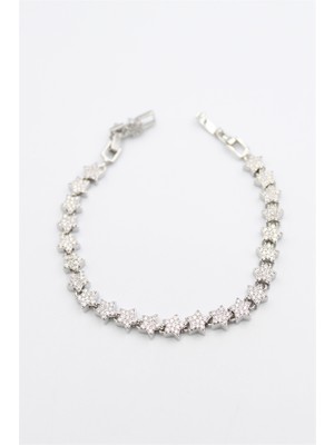 Beta Moda Hub Yıldız Taşlı Vip Bileklik - Gümüş