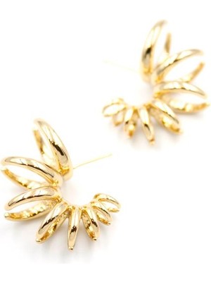 Beta Moda Hub Halkalı Küpe - Rose