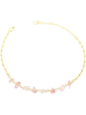 Beta Moda Hub Doğal Taşlı Halhal - Altın