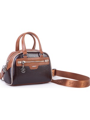 Nas Bag Kadın Mini El ve Çapraz Çanta Kahve Taba Kum Victoria