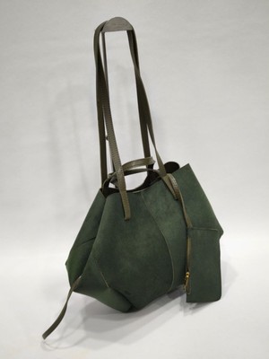 adissa collection Süet Shopper - Yumuşak Süet Görünümlü Büyük Tote Çanta | Ek Cüzdanlı Maxi Boy