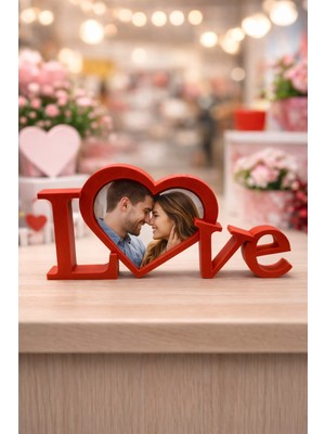 Love 3D Fotoğraflı Çerçeve – Sevgililer Günü Hediyesi Masaüstü