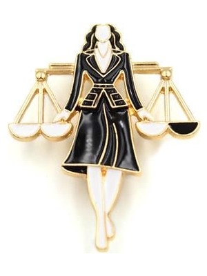 Beta Moda Hub Avukat Broş - Siyah