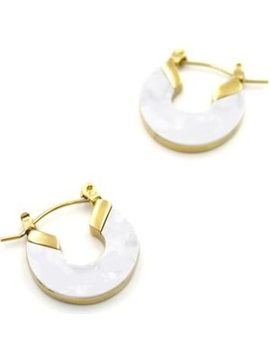 Beta Moda Hub Baget Taşlı  Küpe - Altın