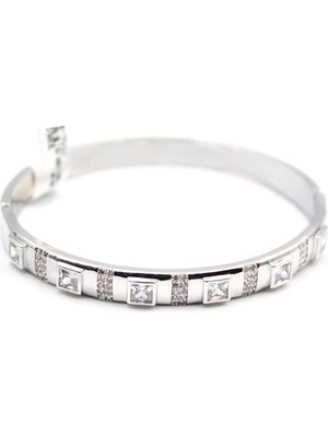 Beta Moda Hub Zirkon Taşlı Bilezik - Gümüş