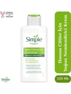 Simple Kind To Skin Kuru Ciltler Için Pro Vitamin B5+E Zengin Besleyici Yenileyici Nemlendirici Krem 125 ml