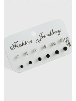 Osense 12 Adet Tek Taşlı Küpe