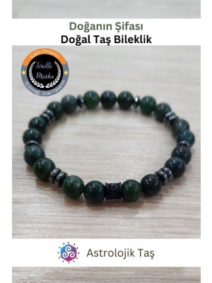 ASTRO STONES Doğanın Şifası Doğal Taş Bileklik – Yosun Akik ve Hematit