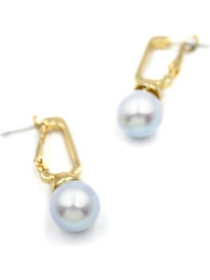 Beta Moda Hub Incili Küpe - Mavi