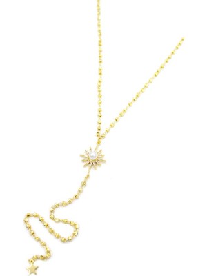 Beta Moda Hub Kuzey Yıldız Y Kolye - Altın