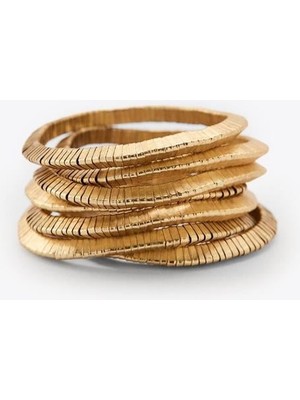 Beta Moda Hub Çoklu Lastkli Bilezik - Altın