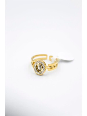 Beta Moda Hub 6'lı Yuvarlak Taşlı Yüzük - Altın