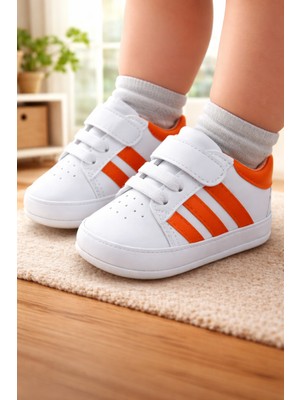 Kiçi Cırt Cırtlı Çizgili Ilk Adım Rahat Taban Ayakkabı