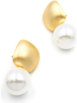 Beta Moda Hub Incili Küpe - Altın