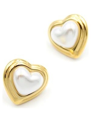 Beta Moda Hub Kalp Küpe - Altın