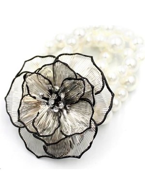 Beta Moda Hub Inci Çiçek Bileklik - Gümüş