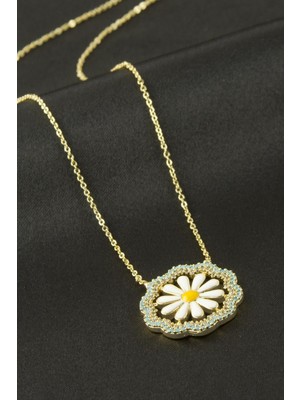 Osense Papatya Mineli Zirkon Taşlı Kolye