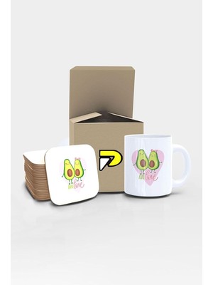 Avolove Sevgili Aşk Tasarımlı Baskılı Kupa Bardak Seti, Eğlenceli Özel Hediye Mug