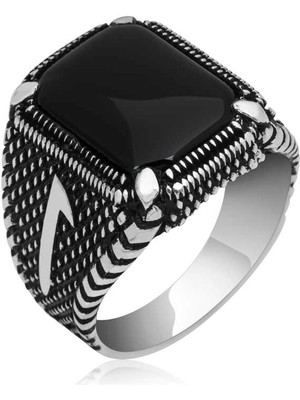 Gumush Gümüş Elif Oniks Erkek Yüzük