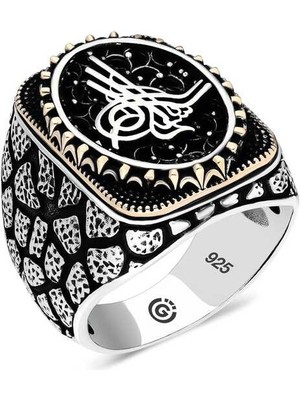 Gumush Gümüş Tuğra Oval Erkek Yüzük