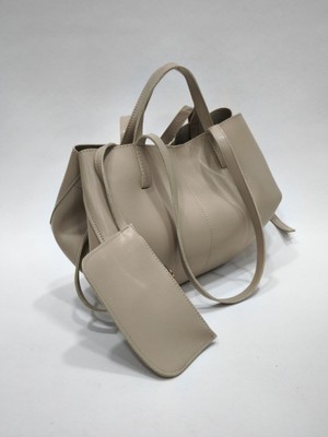 adissa collection Minimalist Shopper - Büyük Hacimli Kol ve Omuz Çantası | Ekstra Pouch (Cüzdan) Hediyeli