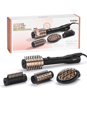 BaByliss Big Hair Luxe 650W 4 Başlıklı İyon Etkili Döner Başlıklı Hava Üflemeli Saç Şekillendirici Set AS970E
