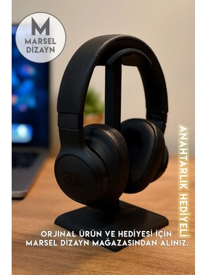 Marsel Dizayn Dekoratif Gamer Kulaklık Standı - Kulaklık Tutucu - Siyah - Kış Temalı Anahtarlık Hediyeli - 24 cm