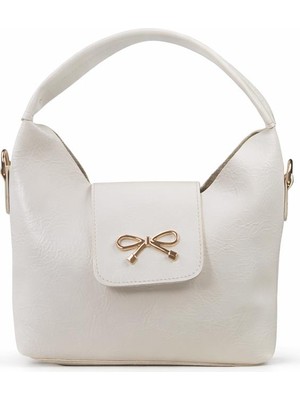 Fiyoli Beyaz Kapaklı El ve Omuz Çapraz Çanta