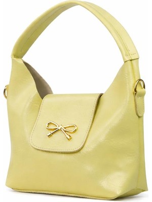 Fiyoli Sarı Kapaklı El ve Omuz Çapraz Çanta