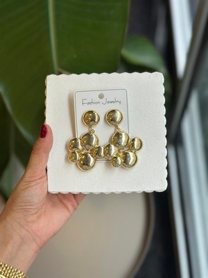 Beta Moda Hub Metal Küpe - Altın