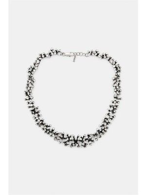 Beta Moda Hub Taşlı Mercan Kolye - Gümüş