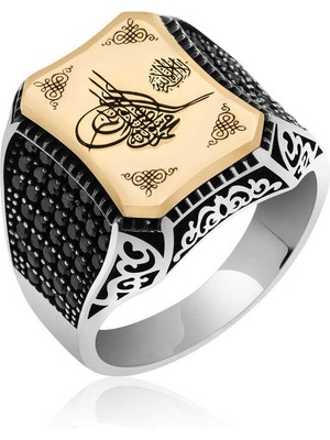 Gumush Gümüş Osmanlı Tuğralı Erkek Yüzük