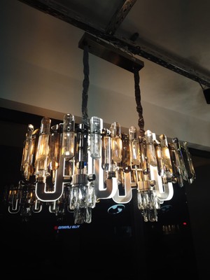 Sebez Mühendislik SBZ2026/A007  Kristal Prizma Detaylı Gold Avize