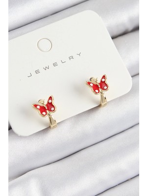 Clariss Üreticiniz Pirinç Kelebek Model Gold Renk Çocuk Küpe 481348