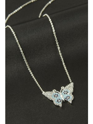 Osense Kelebek Zirkon Taşlı Kolye
