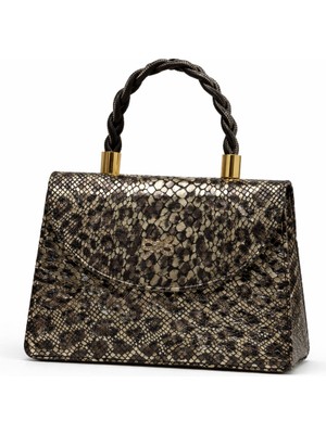 Queen Elizabeth Çapraz Askılı Kadın Çanta Leopar Altın Y17067-82