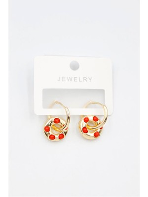 Beta Moda Hub Halka Küpe - Kırmızı