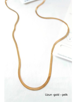 Beta Moda Hub Uzun  Italyan Çelik  KOLYE-60CM - Altın
